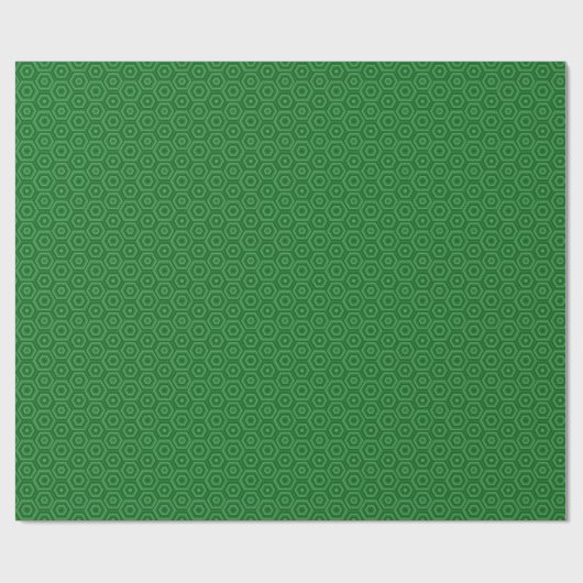 Grüne Hexagons-Umschlagpapier Geschenkpapier (Flach)