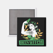 Grüne Hexe Hübsches Button oben Tattooische Muskel Magnet (Vorderseite/Rückseite)