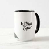 Grüne Hexe mit Schwarzer Katze-Illustration Tasse (VorderseiteRechts)