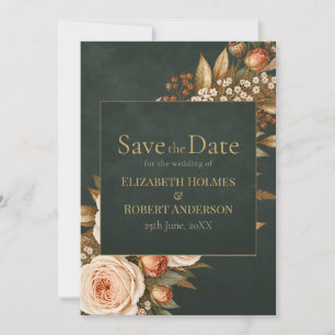 Grüne Hexen-Blumen-Save-the-Date-Karte Save The Date