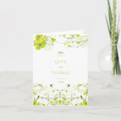 Grüne Hibisken Wirbel & Schwedische Blumenhochzeit Dankeskarte (Vorderseite)