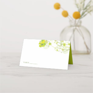 Grüne Hibisken Wirbel & Schwedische Blumenhochzeit Platzkarte