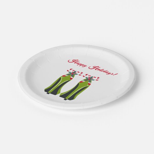 Grüne High Heels mit Candy Canes Pappteller (Schrägansicht)