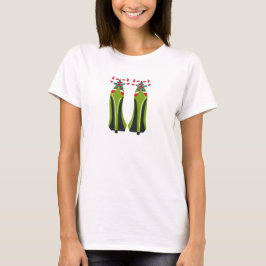 Grüne High Heels mit Candy Canes T-Shirt