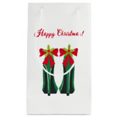 Grüne High Heels mit Weihnachtsbäumen Kleine Geschenktüte (Vorderseite)