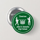 Grüne High School Marching Band Personalisiert Button (Vorne & Hinten)