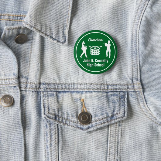 Grüne High School Marching Band Personalisiert Button (Beispiel)