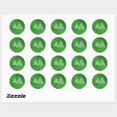 Grüne Hintergrundaufkleber für Schnee und Weihnach Runder Aufkleber (Blatt)