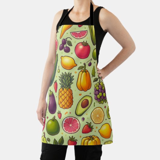 Grüne Hintergrundfrucht und Gemüse Schürze (InSitu)