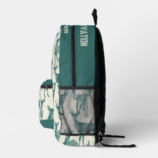 Grüne Hirsche Bedruckter Rucksack (Rechts)