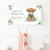 Grüne Hochlandkuh Geburtstagspartei Banner (Insitu)