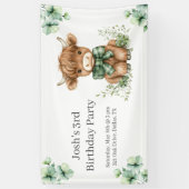 Grüne Hochlandkuh Geburtstagspartei Banner (Vertikal)