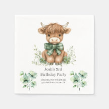 Grüne Hochlandkuh Geburtstagspartei