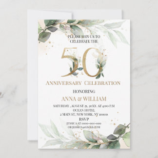 Grüne Hochzeit 50. Jubiläums-Einladung Einladung