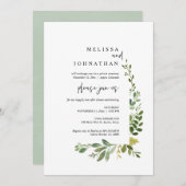Grüne Hochzeit Abendessen und Tanzen Einladung (Vorne/Hinten)