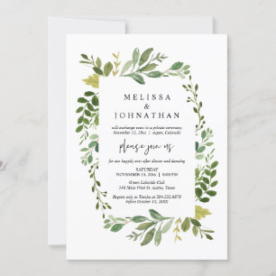 Grüne Hochzeit Abendessen und Tanzen Einladung