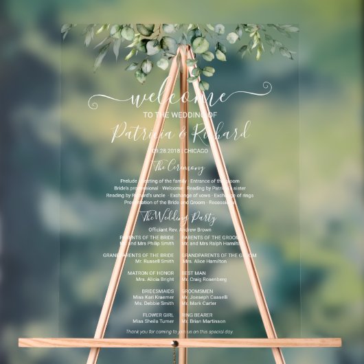 Grüne Hochzeit Acrylschild (Neutral)