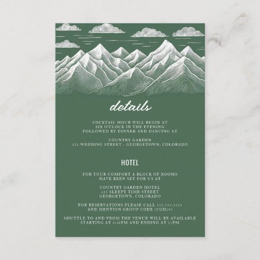 Grüne Hochzeit Begleitkarte (Vorderseite)