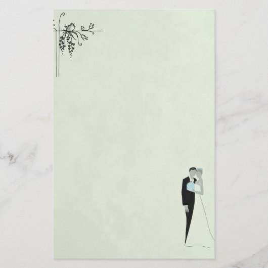 Grüne Hochzeit Briefpapier (Vorderseite)
