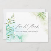 Grüne Hochzeit Dankeskarte (Vorderseite)