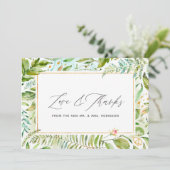 Grüne Hochzeit Dankeskarte (Stehend Vorderseite)