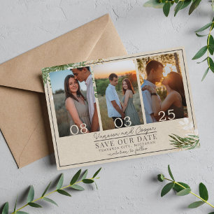 Grüne Hochzeit der abstrakten Wasserfarbe Save The Date