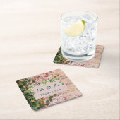 Grüne Hochzeit der bemalten Ziegelsteine Rechteckiger Pappuntersetzer (Vor Ort)