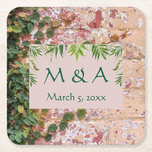 Grüne Hochzeit der bemalten Ziegelsteine Rechteckiger Pappuntersetzer (Vorderseite)