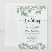 Grüne Hochzeit der Eukalyptus Einladung (Vorne/Hinten)