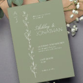 Grüne Hochzeit der modernen botanischen Divider Einladung