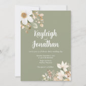 Grüne Hochzeit der modernen Wasserfarben Einladung (Vorderseite)