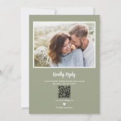 Grüne Hochzeit der modernen Wasserfarben Einladung (Rückseite)