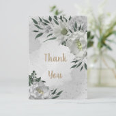 Grüne Hochzeit der romantischen Blume Dankeskarte (Stehend Vorderseite)