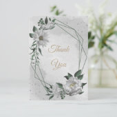 Grüne Hochzeit der romantischen Blume Dankeskarte (Stehend Vorderseite)