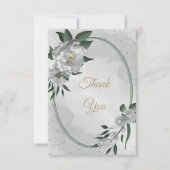 Grüne Hochzeit der romantischen Blume Dankeskarte (Vorderseite)