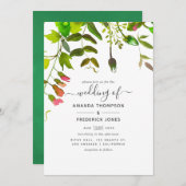 Grüne Hochzeit der Wasserfarbe Einladung (Vorne/Hinten)