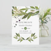 Grüne Hochzeit der Wasserfarbe Save The Date (Stehend Vorderseite)