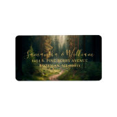 Grüne Hochzeit des Pine Tree Forest Adressaufkleber (Vorne)