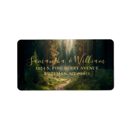 Grüne Hochzeit des Pine Tree Forest Adressaufkleber