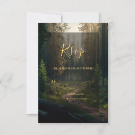 Grüne Hochzeit des Pine Tree Forest RSVP Karte