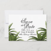 Grüne Hochzeit des tropischen Palmen Einladung (Vorderseite)