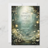 Grüne Hochzeit des verzauberten Waldgartens Einladung (Vorderseite)