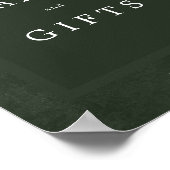 Grüne Hochzeit einfache elegante Karten und Gesche Poster (Ecke)