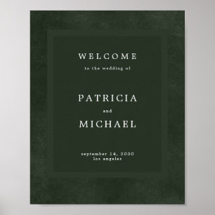 Grüne Hochzeit einfache moderne elegante Willkomme Poster