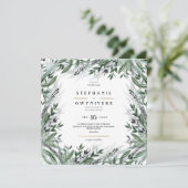 Grüne Hochzeit einladen Einladung (Stehend Vorderseite)