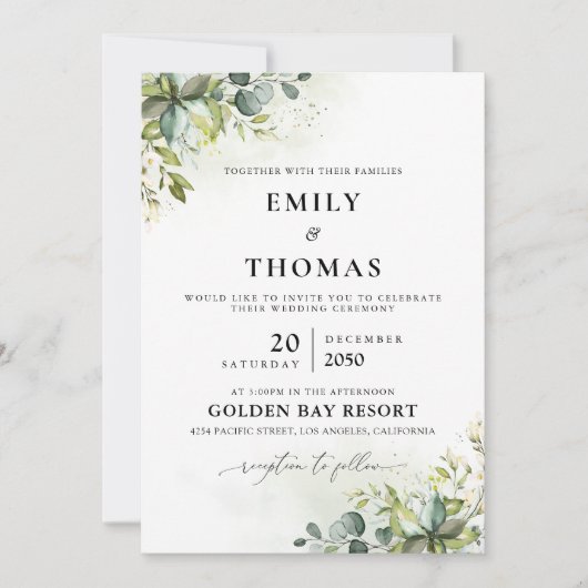 Grüne Hochzeit Einladung (Vorderseite)