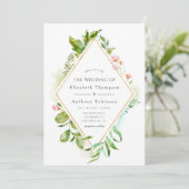 Grüne Hochzeit Einladung (Stehend Vorderseite)