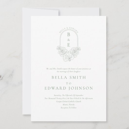 Grüne Hochzeit Einladung (Vorderseite)