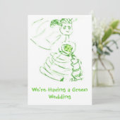 Grüne Hochzeit Einladung (Stehend Vorderseite)