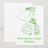 Grüne Hochzeit Einladung (Vorne/Hinten)